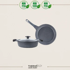 ThermoAD | Tencere Seti | Graneu Serisi | 3 Parça | Gri