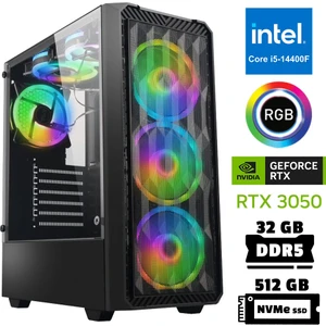 XSR954 I5 14400F 32GB Ddr5 Ram 512GB M.2 Nvme SSD 6gb RTX3050 Masaüstü Oyuncu Bilgisayarı