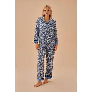 Blue Gömlek Yaka Pijama Takımı