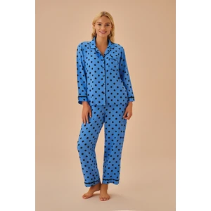 Blue Gömlek Yaka Pijama Takımı