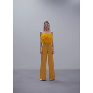 Tüylü Bandeau Tarzı Üst