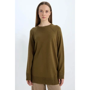 Regular Fit Bisiklet Yaka Basic Düz Triko Kazak Tunik C4474AX24AU