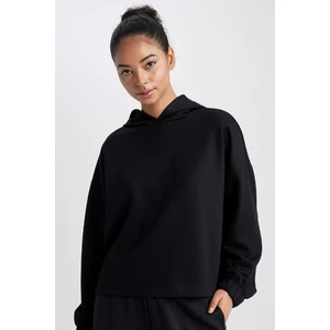 DeFactoFit Oversize Geniş Kalıp Kapüşonlu Sporcu Basic Düz Sweatshirt Z6693AZ23AU