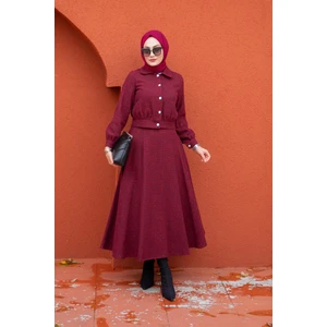 Ceket Etek Tüvit Takım-Bordo