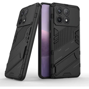 Xiaomi Poco F6 Pro Matrix Serisi Armor Standlı Perfect Koruma Kılıf - Siyah AL3416