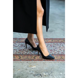 Özel Seri Klasik Stiletto Siyah Croco