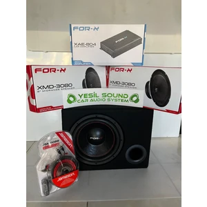 For-X 20CM Midrange Set Full Amfi Subwofer Kablo Midrange