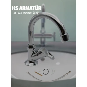 Kevser Su Armatürleri 25'lik Tekli Kuğu Lavoba