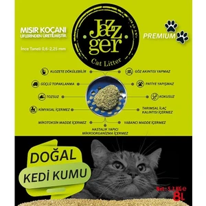 Mısır Koçanı Topaklanan Organik Kedi Kumu 8 Lt