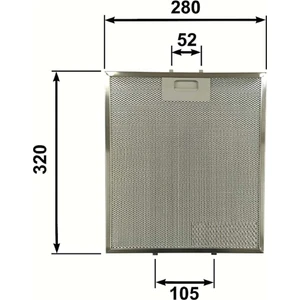 Hgnm E-Trading 40472618 - Teka De-60.2 Blanco Vr.02, De-70.2, De-90.2, DE60.2 Inox Davlumbaz Metal Yağ Filtresi K8