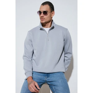 Pamuklu Regular Fit Yarım Fermuarlı Dik Yaka Sweat Erkek Sweat 59052592