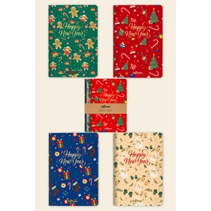 Le Color 4'lü Yeni Yıl Defter Seti Çizgisiz 13 x 20 Happy New Year