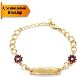 FerizZ Altın Kaplama Çiçekli Çocuk Bileklik BLK-813