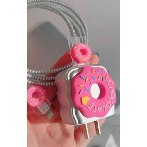 Iphone 18W/20W Uyumlu Şarj Kılıfı, Şarj Kablosu Örme Aparatı, Toparlayıcı, Kablo Koruyucu 5'li Set Şarj Koruyucu