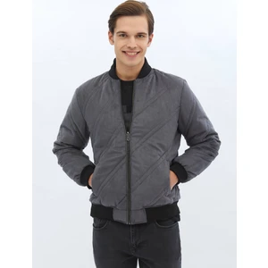 Antrasit Regular Fit Dik Yaka Casual Dokuma Mont