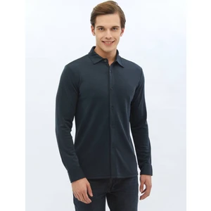 Lacivert Düz Regular Fit Casual Gömlek