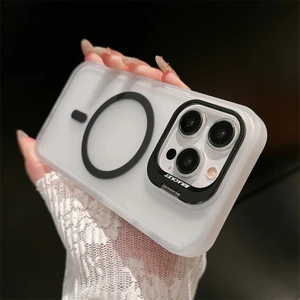 Apple iPhone 16 Pro Uyumlu Arkası Mat Standlı Kapak Kamera Lens Hediyeli Kılıf