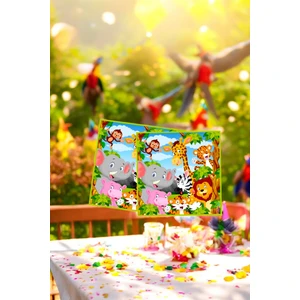 16 Adet Safari Temalı Peçete - Doğum Günü Parti ve Eğlenceli Etkinlikler Için