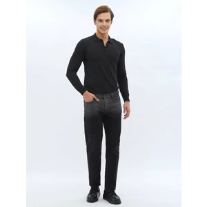 Siyah Slim Fit Çevre Dostu Denim Pamuk Karışımlı Pantolon