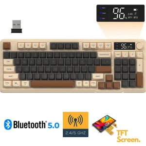 Freewolf M96 2.4g+Bt5.0 Çift Bağlantılı Tft LED Ekranlı  Reinbow Gaming Oyuncu Klavye