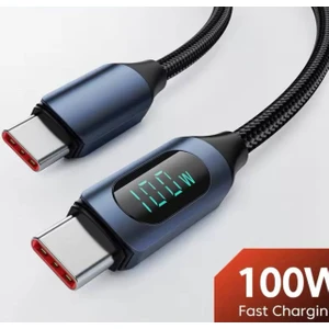 100 W Type-C To Type-C Dijital Ekran Hızlı Data/şarj Kablosu 1 Metre