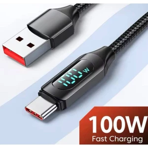 100 W Usb-Type-C Dijital Uyumlu Ekran Hızlı Data/şarj Kablosu 1 Metre