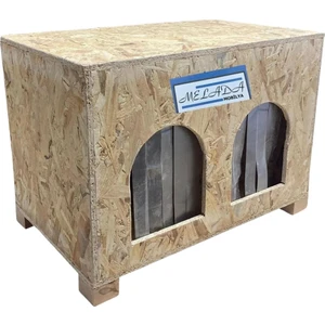 Kedi Evi Dış Ortam Uygun Ahşap Kedi Evi Double Osb 61X41X36 cm Bölmeli