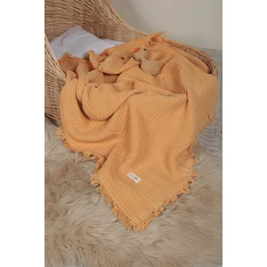 Müslin Püsküllü 4 Katlı Müslin Battaniye 90X120 cm - ZE4KATLI