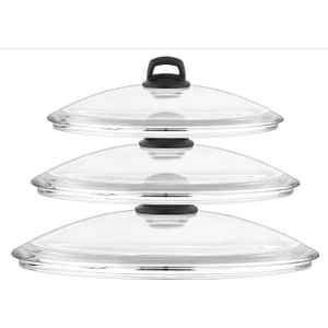 Casa Milano 14-16-18 cm  Cam Kapak & Siyah Tepe