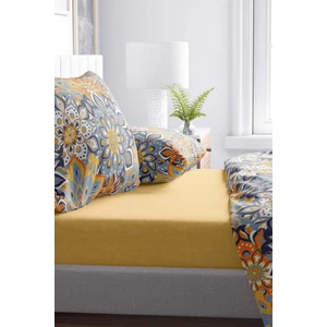Sarı Pamuklu Tek Kişilik Lastikli Çarşaf 100x200