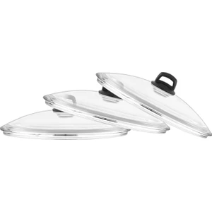 Casa Milano 18-22-26 cm Pyrex Cam Kapak & Siyah Tepe