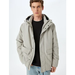 Fermuarlı Slim Fit Kapşonlu Mont