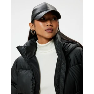 Kapüşonlu Şişme Mont  Cepli Fermuarlı