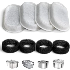 4 Adet Kedi Köpek Su Çeşmesi Için Yedek Filtreler Paslanmaz Çelik Dağıtıcı Aktif Karbon Değiştirilen