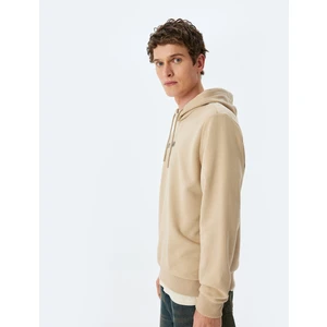 Slogan Baskılı Pamuk Karışımlı Şardonlu Kapşonlu Sweatshirt