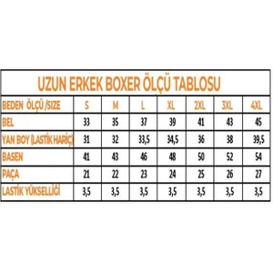 6 Adet Likralı Uzun Erkek Boxer 1004