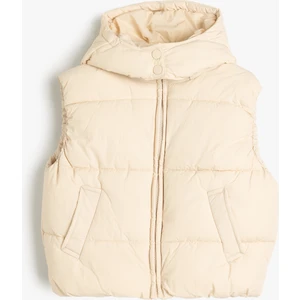 Kapşonlu Şişme Yelek Çıtçıt Detaylı