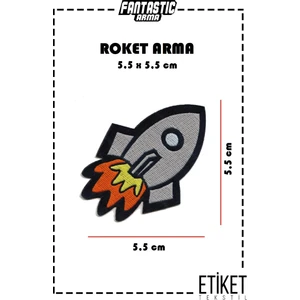 Ütü ile Yapışan Dokuma Arma Patch Yama Roket 🚀 Modeli