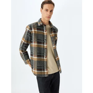 Ekose Desenli Cep Detaylı Oduncu Gömlek Ceket