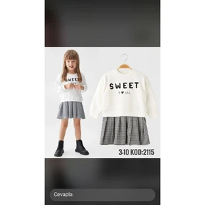 Soul Baskılı Sweatshirt Ekose Kareli Etek Takım 22881