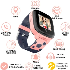 İNO25 Akıllı Çocuk Saati Sim Kartlı ve Görüntülü Görüşme Gps Sos Özellikli(Btk Kayıtlı-Yerli Üretim)