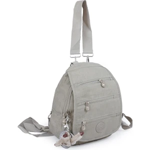 Küçük Boy Krinkıl / Klinkır Su Geçirmez Çok Gözlü Uzun Askı Günlük El Omuz Çapraz ve Sırt Çantası Bej 13-5A