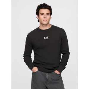 Erkek Siyah Gap Logo Waffle Örgü T-Shirt