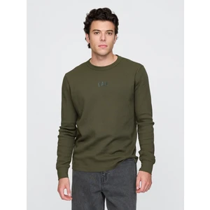 Erkek Haki Gap Logo Waffle Örgü T-Shirt