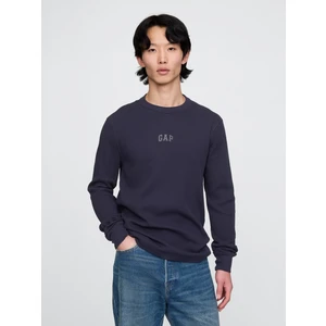 Erkek Lacivert Gap Logo Waffle Örgü T-Shirt