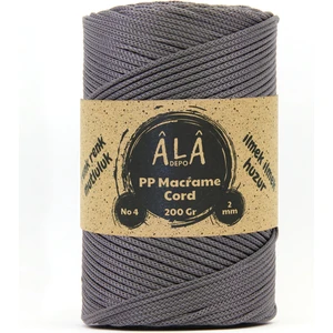 2 mm - 200 gr Polyester (Pp) Makrome Ipi 230 mt Antrasit Gri