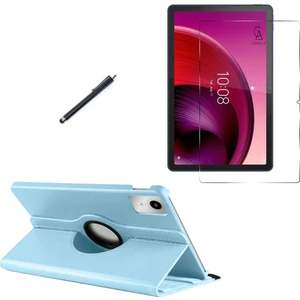 Lenovo Tab K11 TB-330FU Uyumlu Kılıf Dönebilen Standlı Tablet Kılıfı + Ekran Koruyucu + Kalem