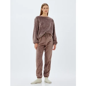Polar Pijama Altı Beli Bağlamalı Lastikli Rahat Kalıp