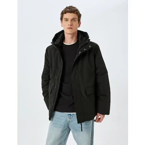 Fermuarlı Slim Fit Kapşonlu Mont
