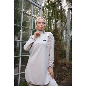 MİMİ LUXURY WEAR Kadın Dalgıç Kumaş Yarım Patlı Fermuarlı  Jogger Eşofman Spor Takımı WM-111